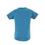 Polyester sport T-shirt voor jongens SOL'S Sportive 140 g/m2 kleur cyaan blauw achter aanzicht