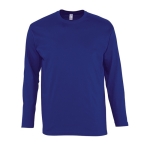 Katoenen T-shirts met logo en lange mouwen SOL'S Monarch 150 g/m2 kleur ultramarijn blauw