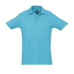 Hoge kwaliteit polo's laten bedrukken 210 g/m2 katoen SOL'S Spring kleur cyaan blauw