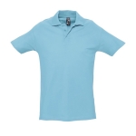 Hoge kwaliteit polo's laten bedrukken 210 g/m2 katoen SOL'S Spring kleur cyaan blauw