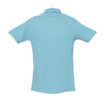 Hoge kwaliteit polo's laten bedrukken 210 g/m2 katoen SOL'S Spring kleur cyaan blauw achter aanzicht