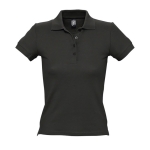 Hoogwaardig dames polo met logo van 100% katoen 210 g/m2 SOL'S People kleur zwart