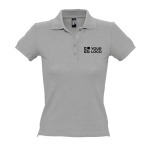 Hoogwaardig dames polo met logo van 100% katoen 210 g/m2 SOL'S People kleur grijs weergave met bedrukking