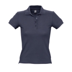 Hoogwaardig dames polo met logo van 100% katoen 210 g/m2 SOL'S People kleur donkerblauw