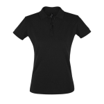 Zeefdruk polo's voor dames van 180 g/m2 katoen SOL'S Perfect Women kleur zwart