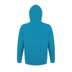 Sweatshirt met capuchon van katoen en polyester 280 g/m2 SOL'S Snake kleur cyaan blauw achter aanzicht