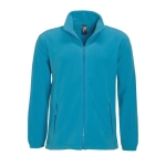 Polyester fleece jacket bedrukken met logo SOL'S North 300 g/m2 kleur cyaan blauw