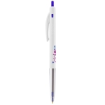 Bic pen bedrukken met zwarte inktdrukknop BIC® M10® Clip kleur wit