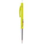 Bic pen bedrukken met zwarte inktdrukknop BIC® M10® Clip kleur lichtgeel