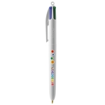 Bedrukte bic pen met vier kleureninkt BIC® 4 Colours kleur wit