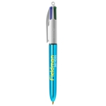 Bic pennen met glanzende afwerking bedrukken BIC® 4 Colors Shine kleur blauw