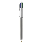 Bic pennen met glanzende afwerking bedrukken BIC® 4 Colors Shine kleur zilver