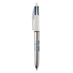 Bic pennen met glanzende afwerking bedrukken BIC® 4 Colors Shine kleur zilver