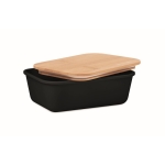 Lunchbox met bamboe deksel bedrukken met logo 1L Mix Bamboo kleur zwart tweede weergave