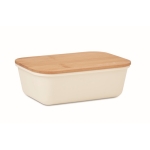 Lunchbox met bamboe deksel bedrukken met logo 1L Mix Bamboo kleur beige