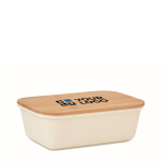 Lunchbox met bamboe deksel bedrukken met logo 1L Mix Bamboo weergave met bedrukking