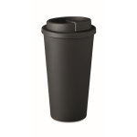 Dubbelwandige plastic koffiebeker bedrukken 475ml Large kleur zwart