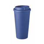 Dubbelwandige plastic koffiebeker bedrukken 475ml Large kleur blauw