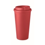 Dubbelwandige plastic koffiebeker bedrukken 475ml Large kleur rood