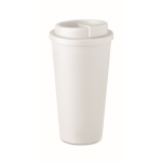 Dubbelwandige plastic koffiebeker bedrukken 475ml Large kleur wit