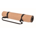 Gepersonaliseerde kurken yogamat met logo Yoga Cork kleur beige