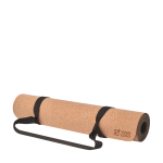 Gepersonaliseerde kurken yogamat met logo Yoga Cork kleur beige weergave met bedrukking