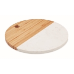 Marmeren en bamboe ronde serveerplanken Gourmet kleur hout