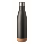 Roestvrijstalen fles met kurkbasis 600ml Inox Cork kleur zwart