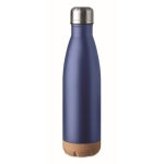 Roestvrijstalen fles met kurkbasis 600ml Inox Cork kleur blauw