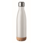 Roestvrijstalen fles met kurkbasis 600ml Inox Cork kleur wit