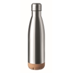 Roestvrijstalen fles met kurkbasis 600ml Inox Cork kleur mat zilver