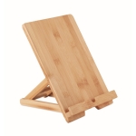 Opvouwbare standaard met logo voor tablet of mobiel Bamboo kleur hout