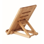 Opvouwbare standaard met logo voor tablet of mobiel Bamboo kleur hout vierde weergave