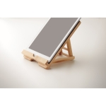 Opvouwbare standaard met logo voor tablet of mobiel Bamboo kleur hout foto bekijken vijfde weergave