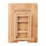 Opvouwbare standaard met logo voor tablet of mobiel Bamboo kleur hout achtste weergave