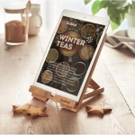 Opvouwbare standaard met logo voor tablet of mobiel Bamboo kleur hout tweede sfeervolle weergave 2