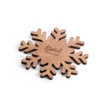 Sneeuwvlokvormige houten onderzetters set van 4 Snowflake kleur hout afbeelding met logo