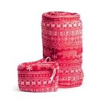 Kerstfleecedeken met fluwelen afwerking 240 g/m2 Norway kleur rood vijfde weergave