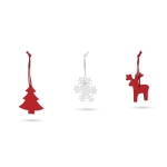 Set van 3  kerstboom hangers van vilt Snow kleur meerkleurig