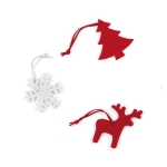 Set van 3  kerstboom hangers van vilt Snow kleur meerkleurig derde weergave