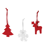 Set van 3  kerstboom hangers van vilt Snow met afdrukgebied