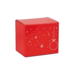 Keramische mok met logo en kerstmotief 340ml Balls kleur rood in doos