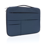 Laptophoes met logo met handvat en diverse vakken 15,6” Pocket kleur marineblauw