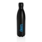 Grote stalen fles met thermosfunctie 750ml Lifestyle Premium kleur zwart weergave met logo