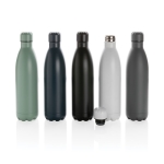 Grote stalen fles met thermosfunctie 750ml Lifestyle Premium kleur zwart weergave algemeen