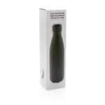 Grote stalen fles met thermosfunctie 750ml Lifestyle Premium kleur zwart tweede weergave met doos