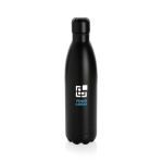 Grote stalen fles met thermosfunctie 750ml Lifestyle Premium kleur zwart met afdrukgebied