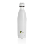 Grote stalen fles met thermosfunctie 750ml Lifestyle Premium kleur wit weergave met logo