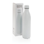 Grote stalen fles met thermosfunctie 750ml Lifestyle Premium kleur wit weergave met doos