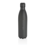 Grote stalen fles met thermosfunctie 750ml Lifestyle Premium kleur donkergrijs weergave met logo